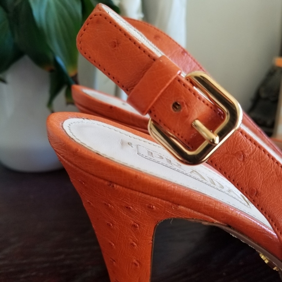 Prada ostrich  platform heels sz 37.5 - Picture 9 of 16